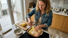 Mil-folhas de batata com presunto e queijo: o truque para ficar firme ao cortar e bem dourado por cima